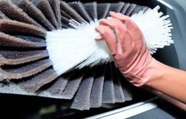 Clean the filter area with a vacuum and brush