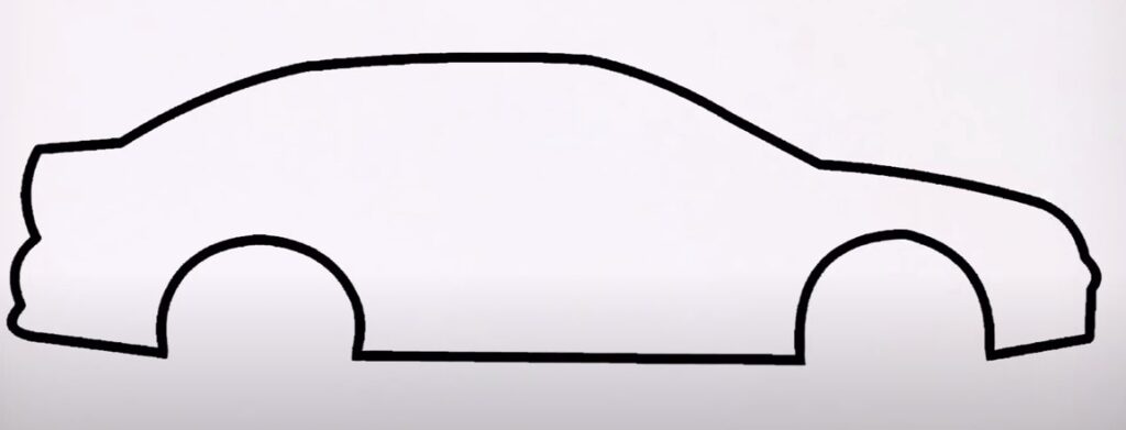 Draw the basic outlines of the car