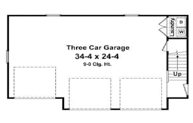 The Traditional 3-car garage: 