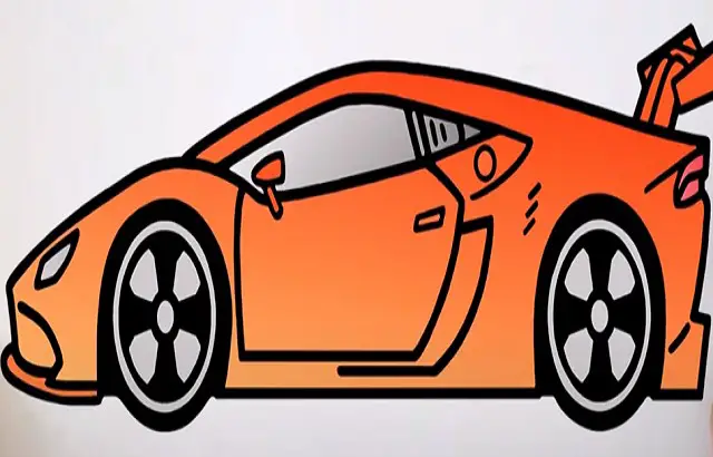 Add coloring and shading to the car.