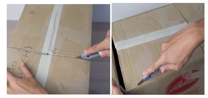 Step 2: Measure and cut the cardboard box
