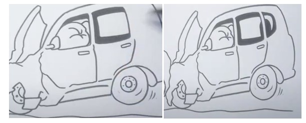 Sketch the Car Crash Scene